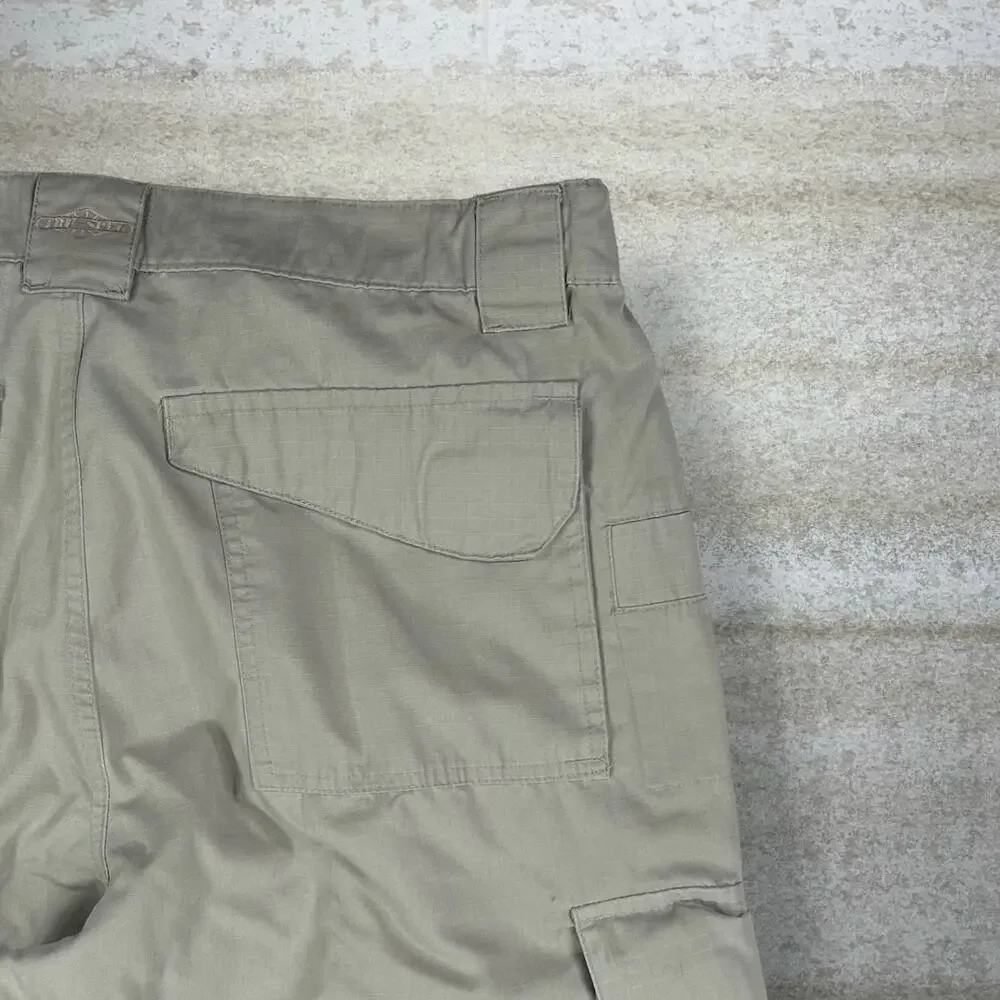 Vintage 90s Tru Spec Tactical Pants 38x34 Baggy Wide Leg Tan Double Knees Cargos